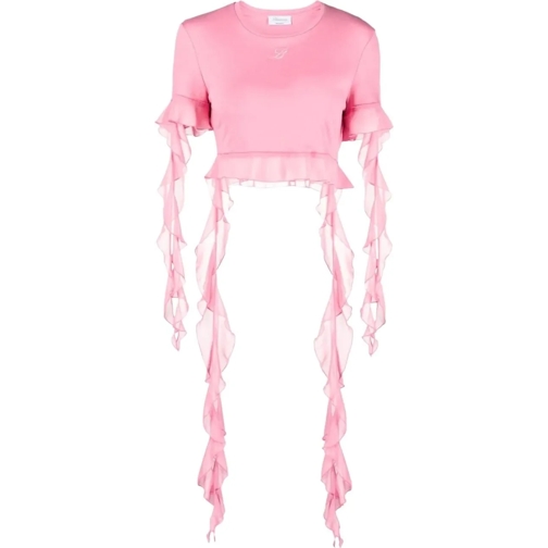 Blumarine T-Shirts t-shirt ruches pink rose