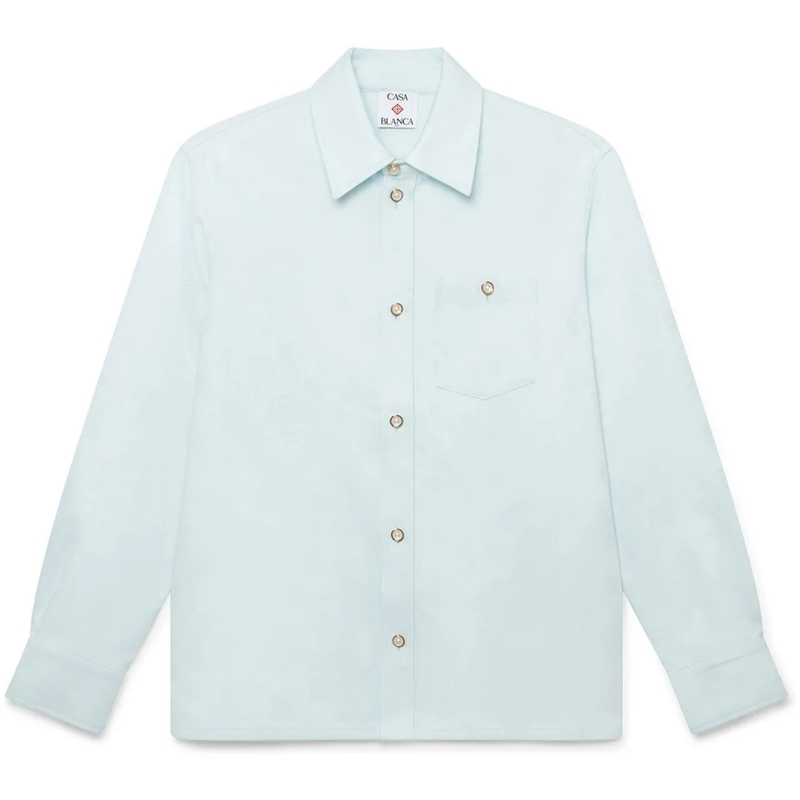 Casablanca Legeres Oberteil overshirt logo light blue blau