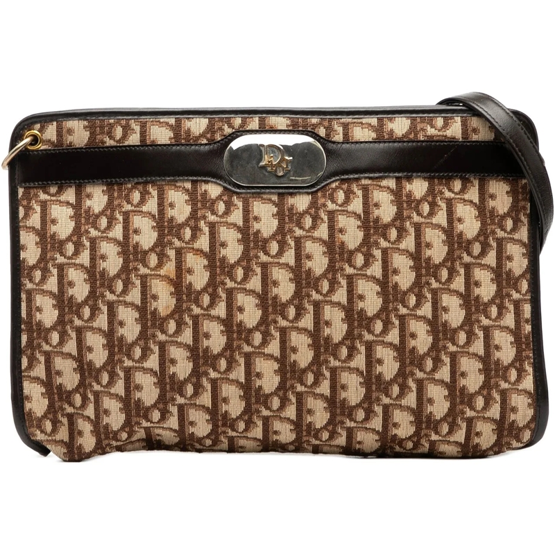 Christian Dior Schultertasche Oblique Canvas Shoulder Bag braun