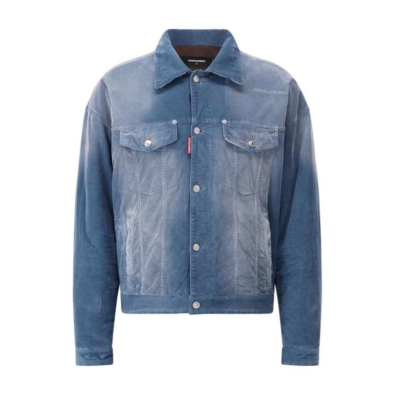 Dsquared2 Veste en jean Puffer Jacke aus Cord Blau