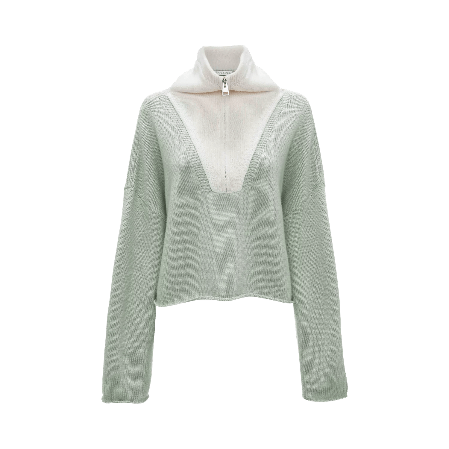 J.W.Anderson - Pullover mit Stehkragen und Reißverschluss - Größe XS - white