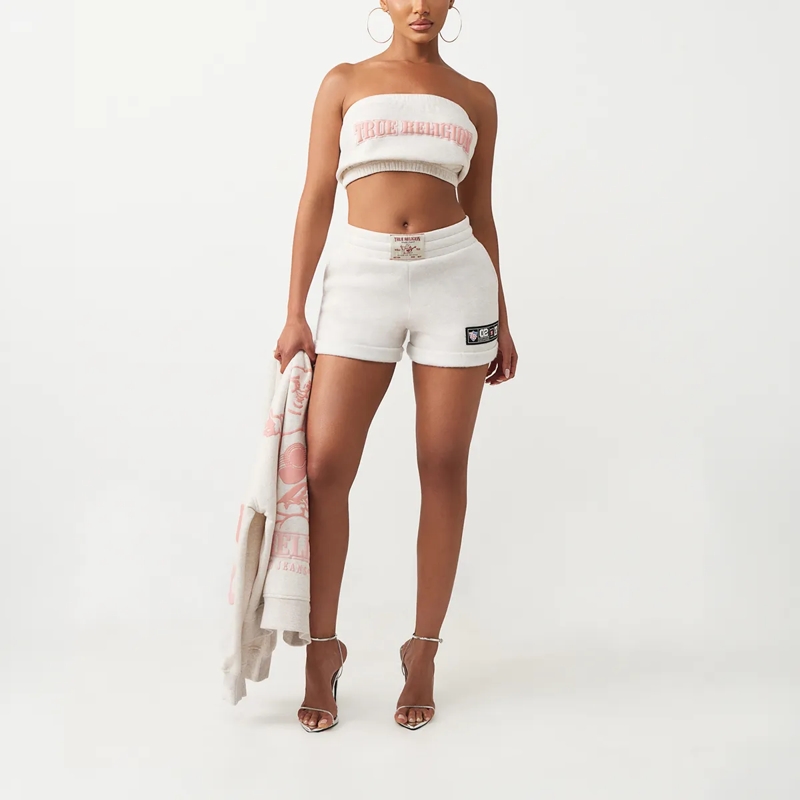 True Religion Shorts - Elastischer Bund- Weiche Haptik- Umgeschlagend hellbeige(Image 2)