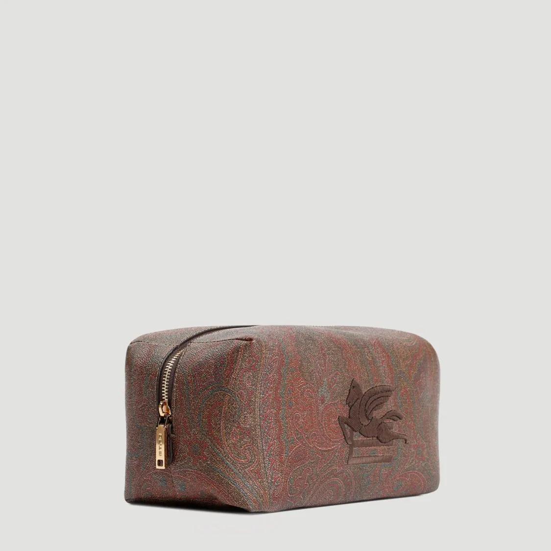 ETRO Pochettes M Brown Paisley Fabric Pouch in bruin