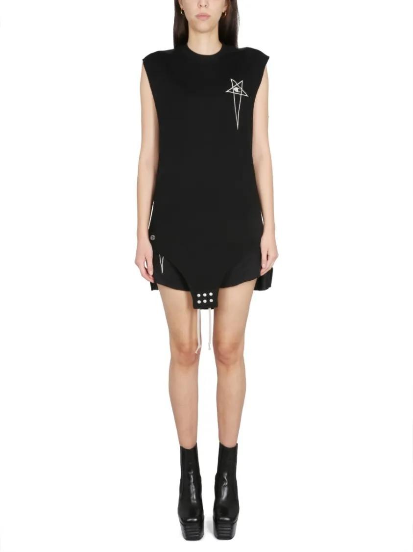 Thumbnail - Rick Owens - Sleeveless Curved Hem Bodysuit - Größe XS - schwarz