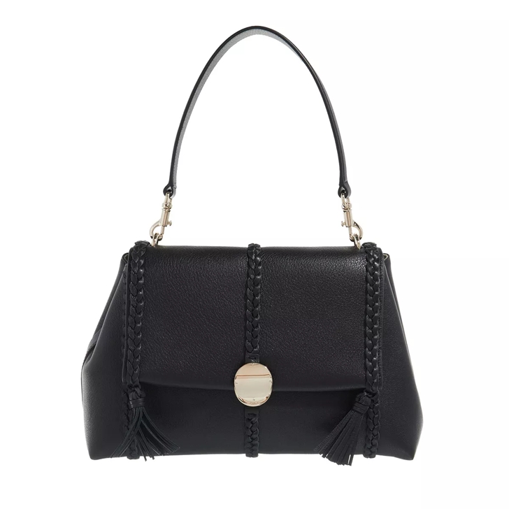 Chloe Shoulder Bag Leather Black Satchel