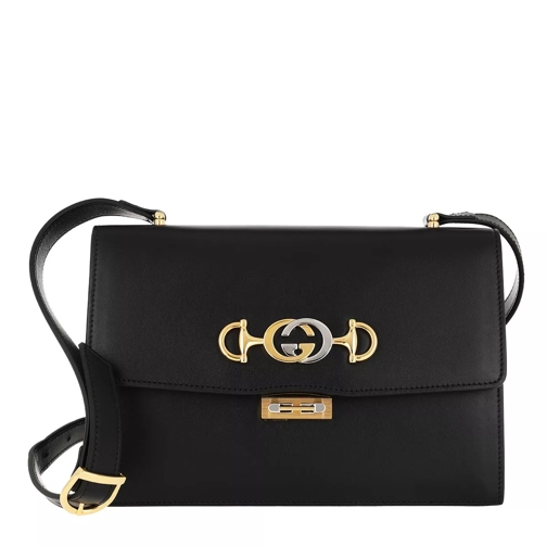 Gucci Zumi Shoulder Bag Leather Black Crossbody Bag