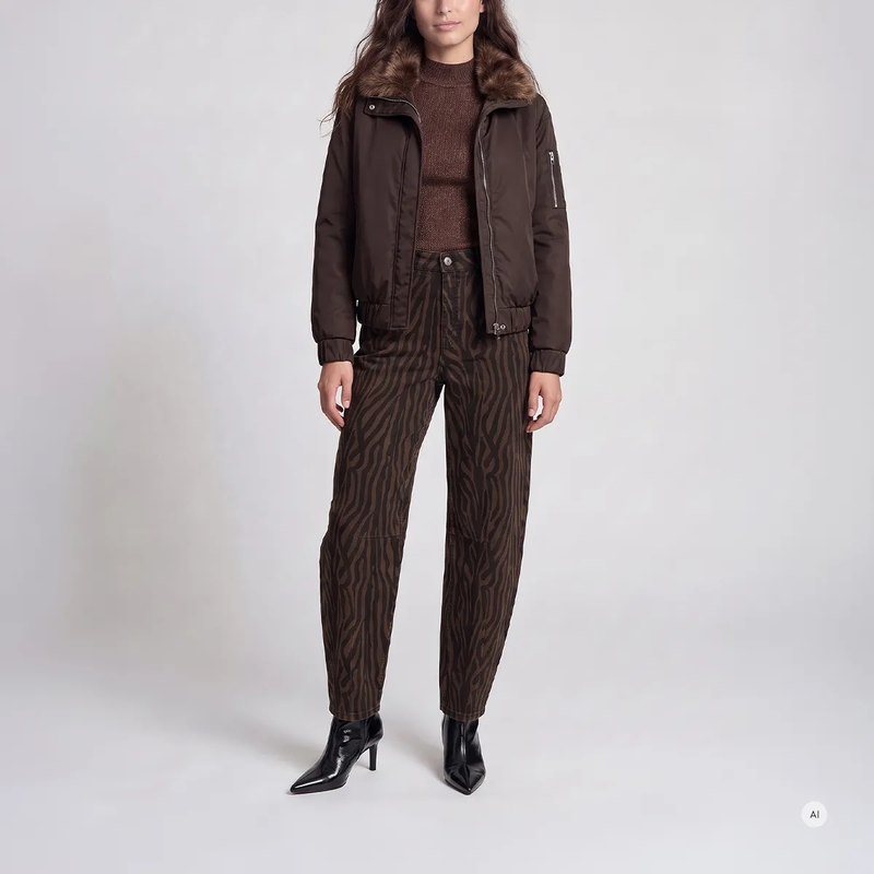 Marc Aurel Bomberjacke Bomberjacke- Leistentaschen- angesetzes Bündche braun(Image 2)