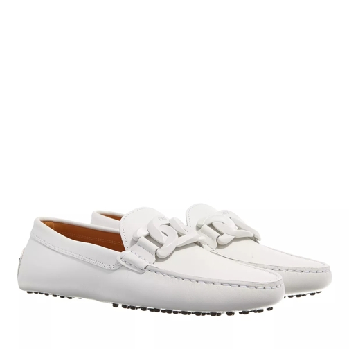 Tod's Leather Loafers White Conducteur