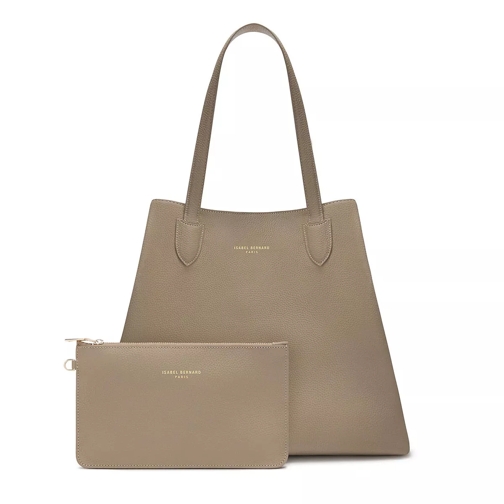 Isabel Bernard Honoré Francine calfskin leather handbag taupe Rymlig shoppingväska