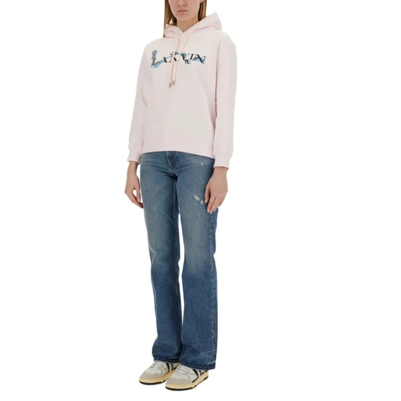 Lanvin  Relaxed Fit Cotton Sweatshirt With Front Print White (Image 2)
