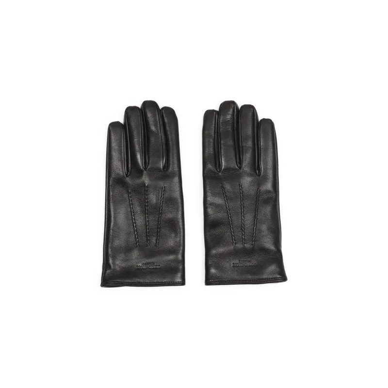 Giorgio Armani  Black Leather Gloves Black