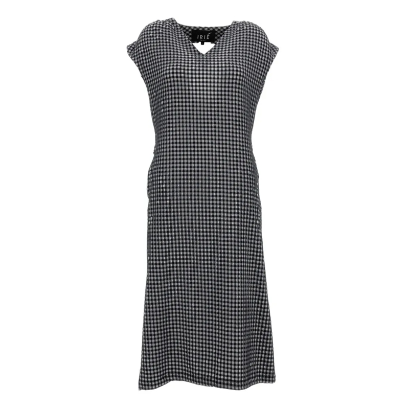 Irie' Robe midi Multicolour Pattern Dress With Dynamic Visual Appe Black