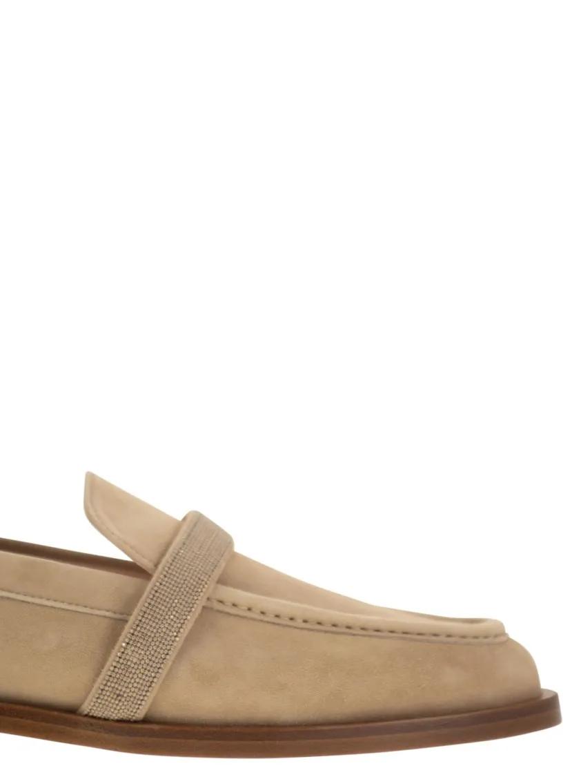 Thumbnail - Soft Suede Moccasin With Diamond Thread Detail - Gr. 39 (EU) - in Braun