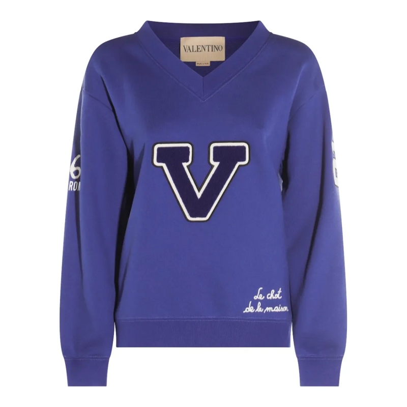 Valentino Garavani  Blue Cotton Sweatshirt Blue
