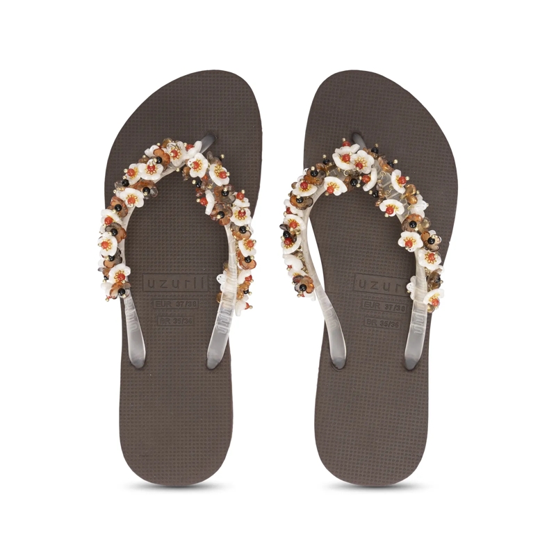 UZURII Flip Flops flip flop Tulum Bloom Coffee mocca(Image 12)