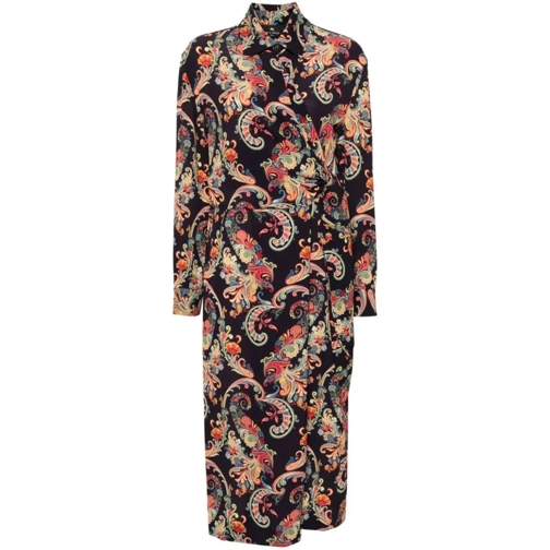 Etro Multicolor Paisley-Print Midi Dress Multicolor Abiti midi