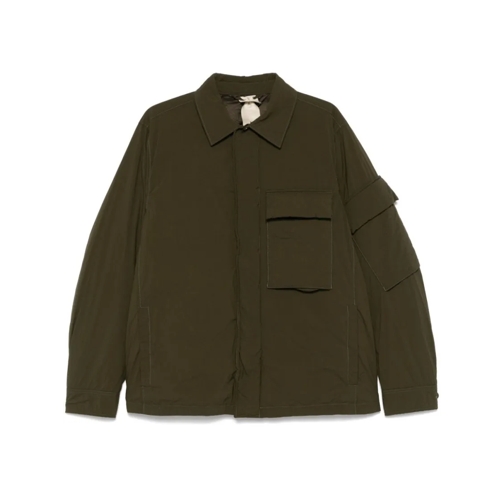 Ten C Übergangsjacke Olive Green Padded Shirt Jacket Green