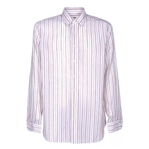 Lardini Stripe Cotton And Linen Shirt White 