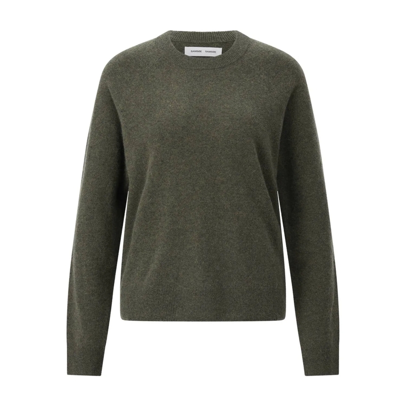 Samsøe Samsøe Trui Strickpullover Boston aus Kaschmir Dunkelgrün