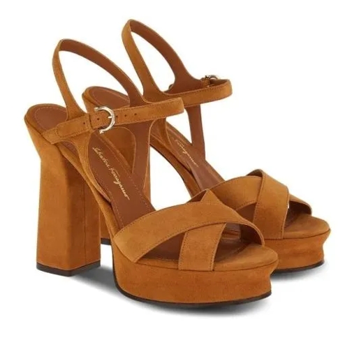 Salvatore Ferragamo Brown Sonya Sandals Brown Sandaal