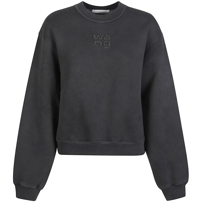 Alexander Wang  Hotfix Logo Roundneck Sweatshirt Grey grau