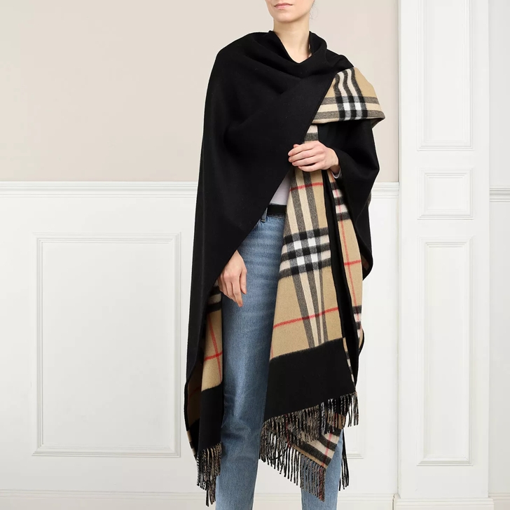 Burberry fringed check wool cheap cashmere scarf