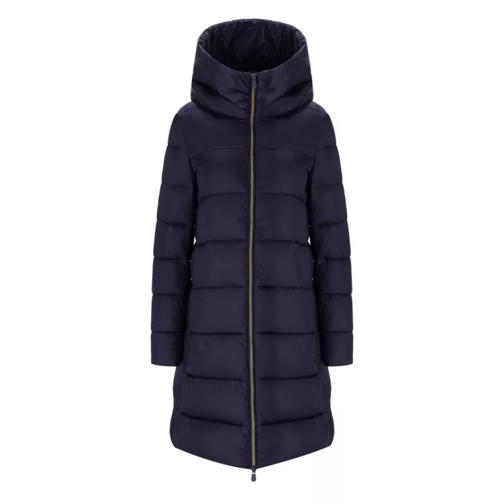 Save the Duck Lysa Blue Long Hooded Padded Jacket Blue Dunjackor