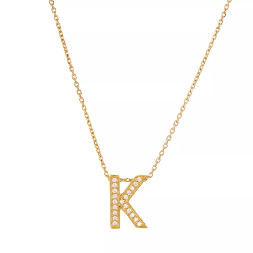 BELORO Necklace Letter K Zirconia  Gold-Plated Medium Halsketting