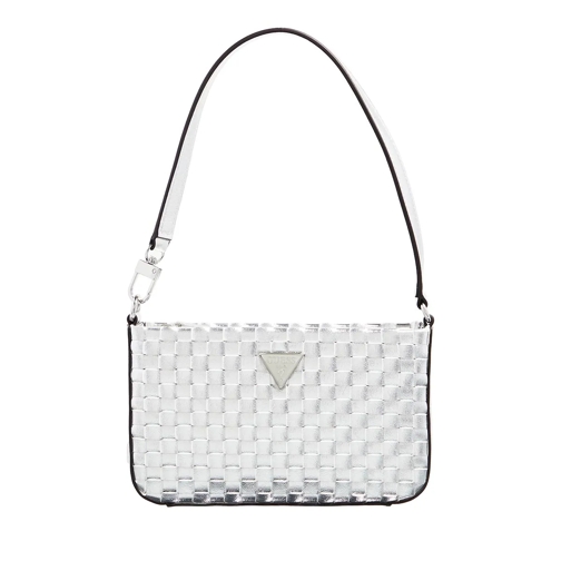 Guess Twiller Mini Top Zip Shoulder Silver Schultertasche