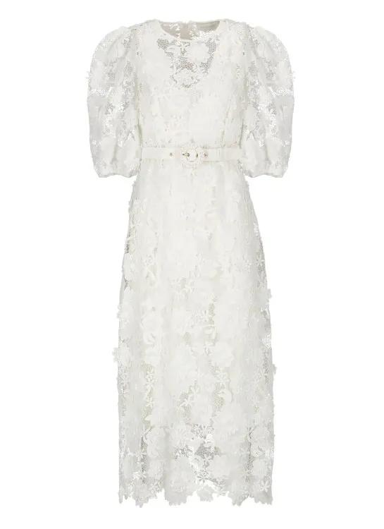 Zimmermann - Halliday Lace Flower Dress - Größe 42 - weiß