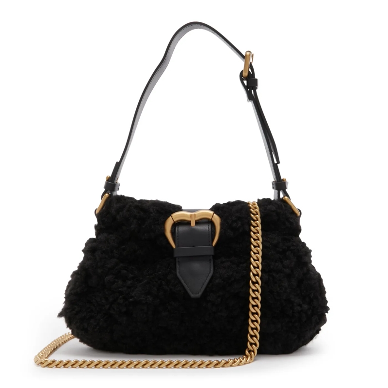 Pinko Schultertasche Jolene Shoulder Mini Nero Limousine-Chocolate Gold(Image 3)