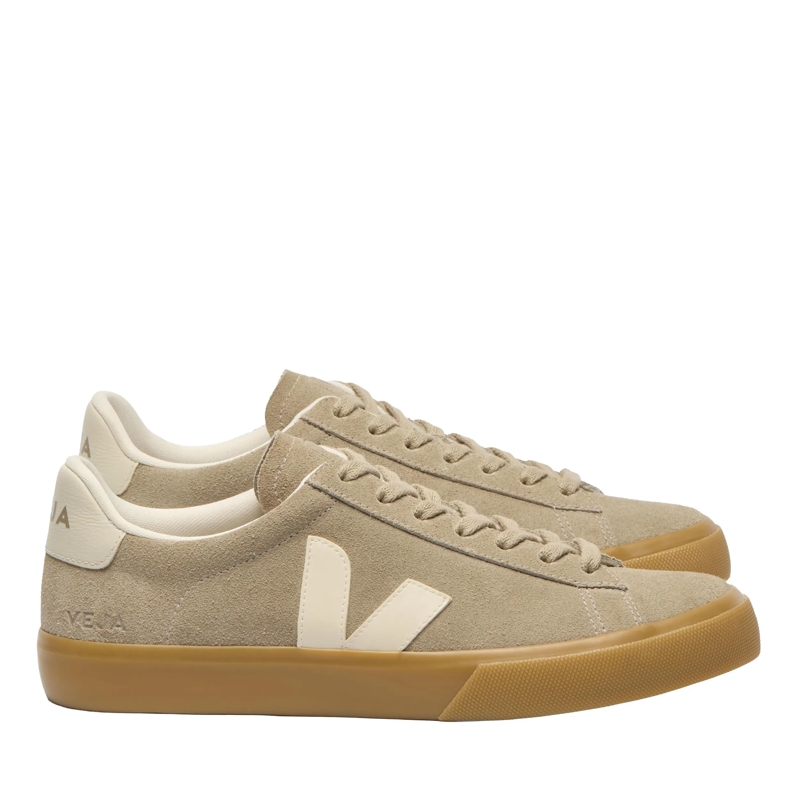 Veja Lage-top sneaker Campo Suede Taupe Pierre Natural