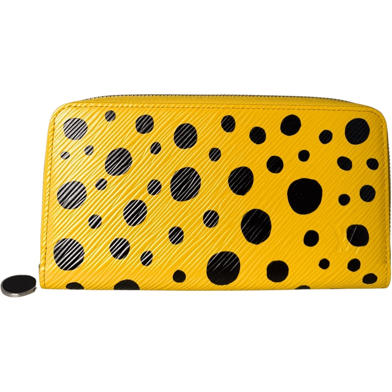 Louis Vuitton Geldbörse Louis Vuitton x Yayoi Kusama Zip Around Epi-Leder  gelb