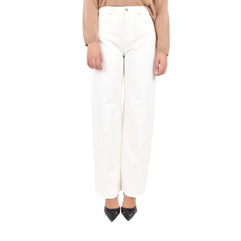 Max Mara Jeans High-Waisted Straight-Leg Jeans In Buttery Cotton  White