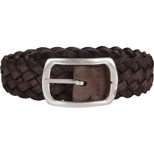 Orciani Ceinture Reversible Hunting Double Weave Brown schwarz