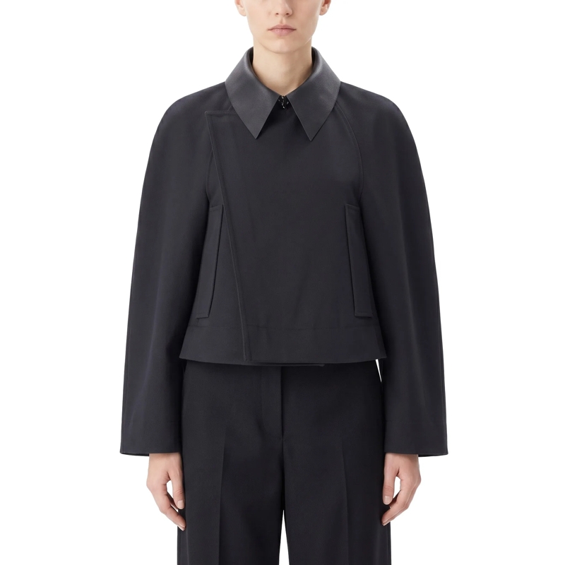 Givenchy Übergangsjacke Jacke mit Lederkragen dunkelblau(Image 2)