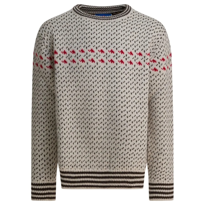Mammut Pullover Wool Knit Sweater With Motif Grey