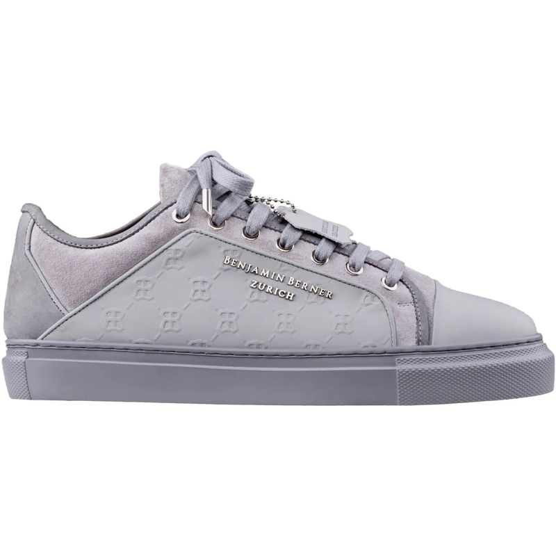 BENJAMIN BERNER Sneaker basse Odin Monogram Embossed Ice Grey grau