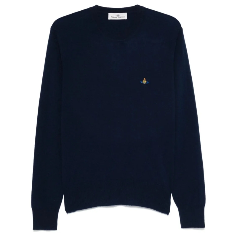 Vivienne Westwood Pullover Navy Blue Crew Neck Sweater Black