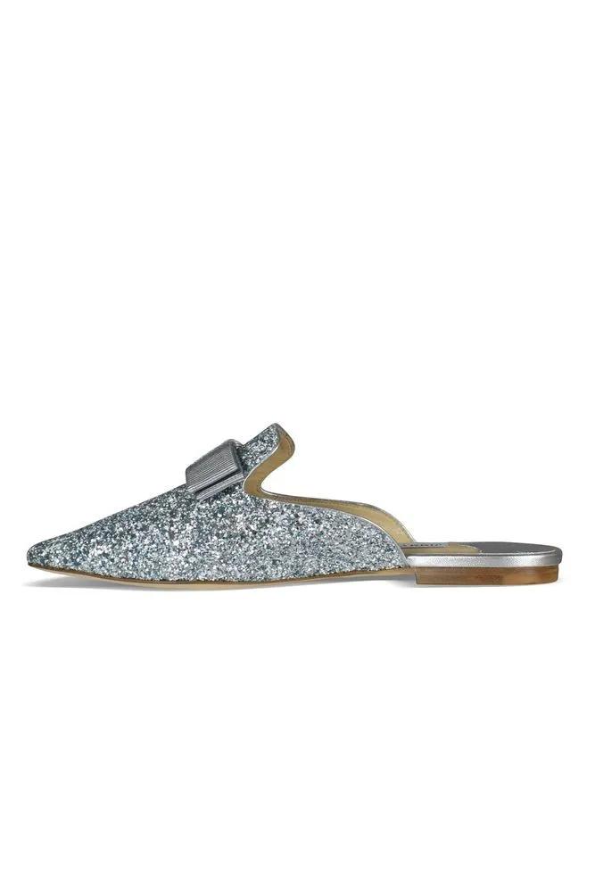 Thumbnail - Jimmy Choo Sandalen - Silver Glitter Mules - Gr. 35,5 (EU) - in Grau - für Damen