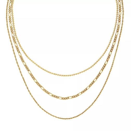 BELORO Necklace Layering Multi Chain Gold-Plated Short Necklace