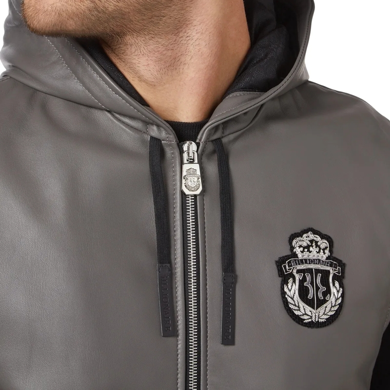 BILLIONAIRE Weste Lederweste grau(Image 4)