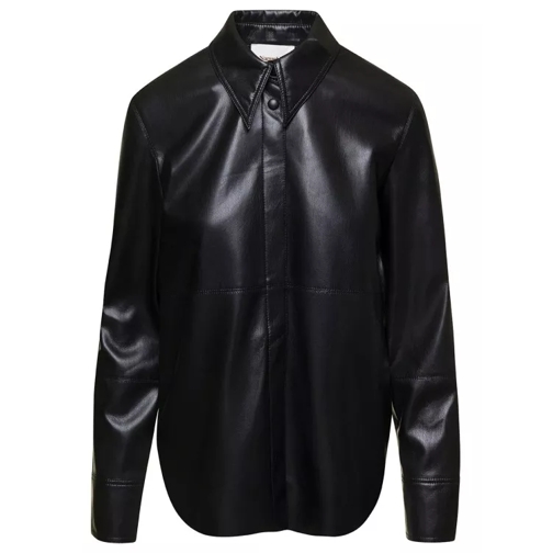 Nanushka Naum' Black Long-Sleeve Shirt With Concealed Faste Black 