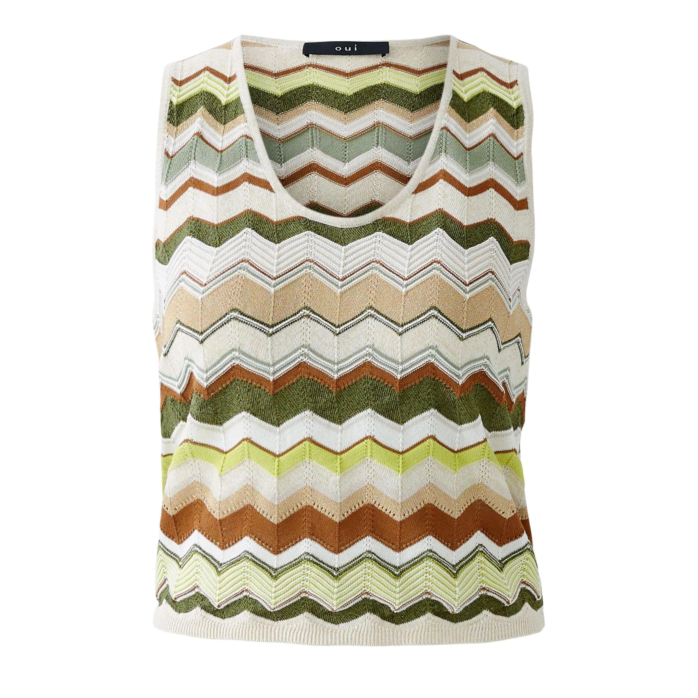 Thumbnail - Oui - Stricktop - Größe 44 DAMEN - grün