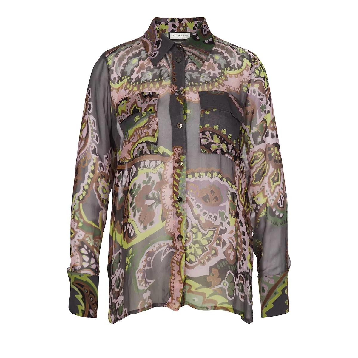 Thumbnail - SEM PER LEI - BLUSE CHIFFON - Größe 38 - grün