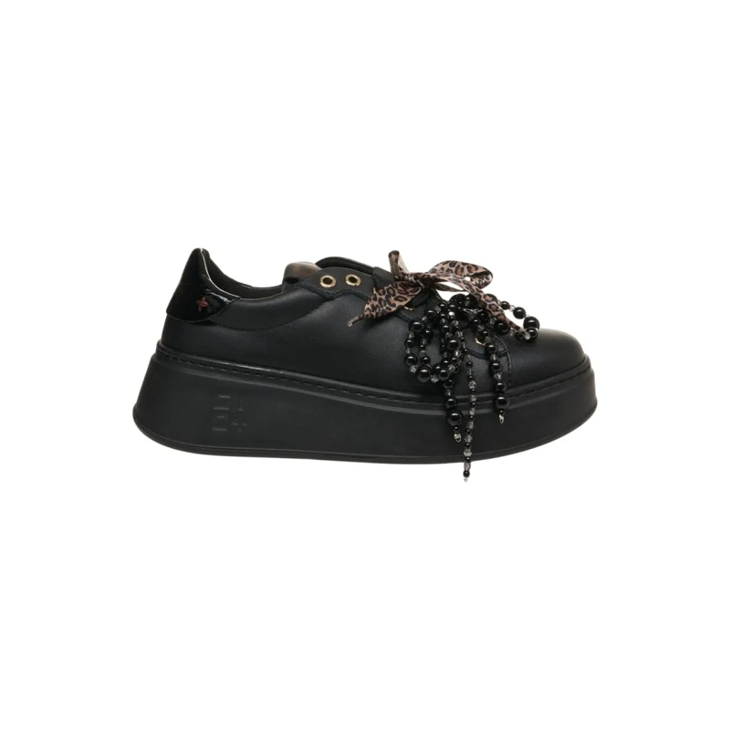 Gio+ Sneaker basse Platform Sneakers With Pearl Detailing And Finish Black
