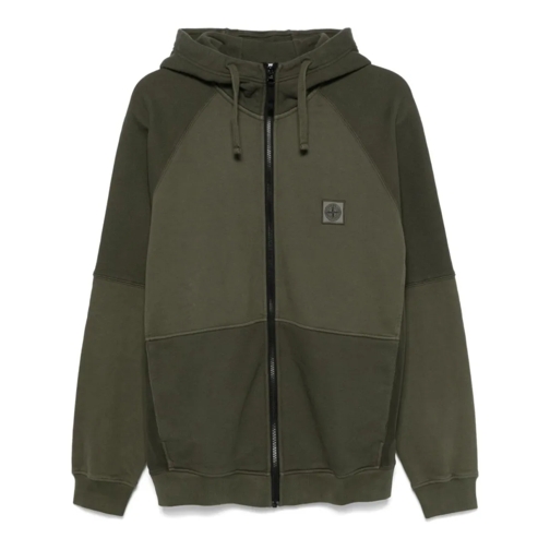 Stone Island Hoodie Olive Green Compass-Patch Jacket Green