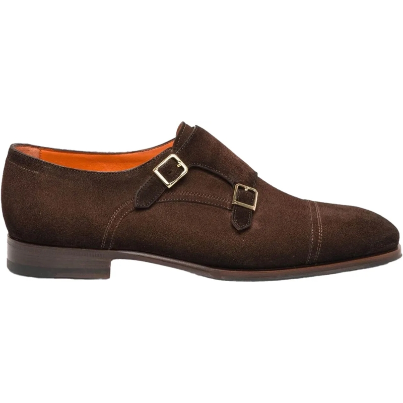 Santoni Mocassin Heren Double Buckle Loafer braun