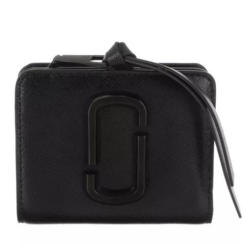 Marc Jacobs The Snapshot Mini Compact Wallet Black Bi-Fold Portemonnaie