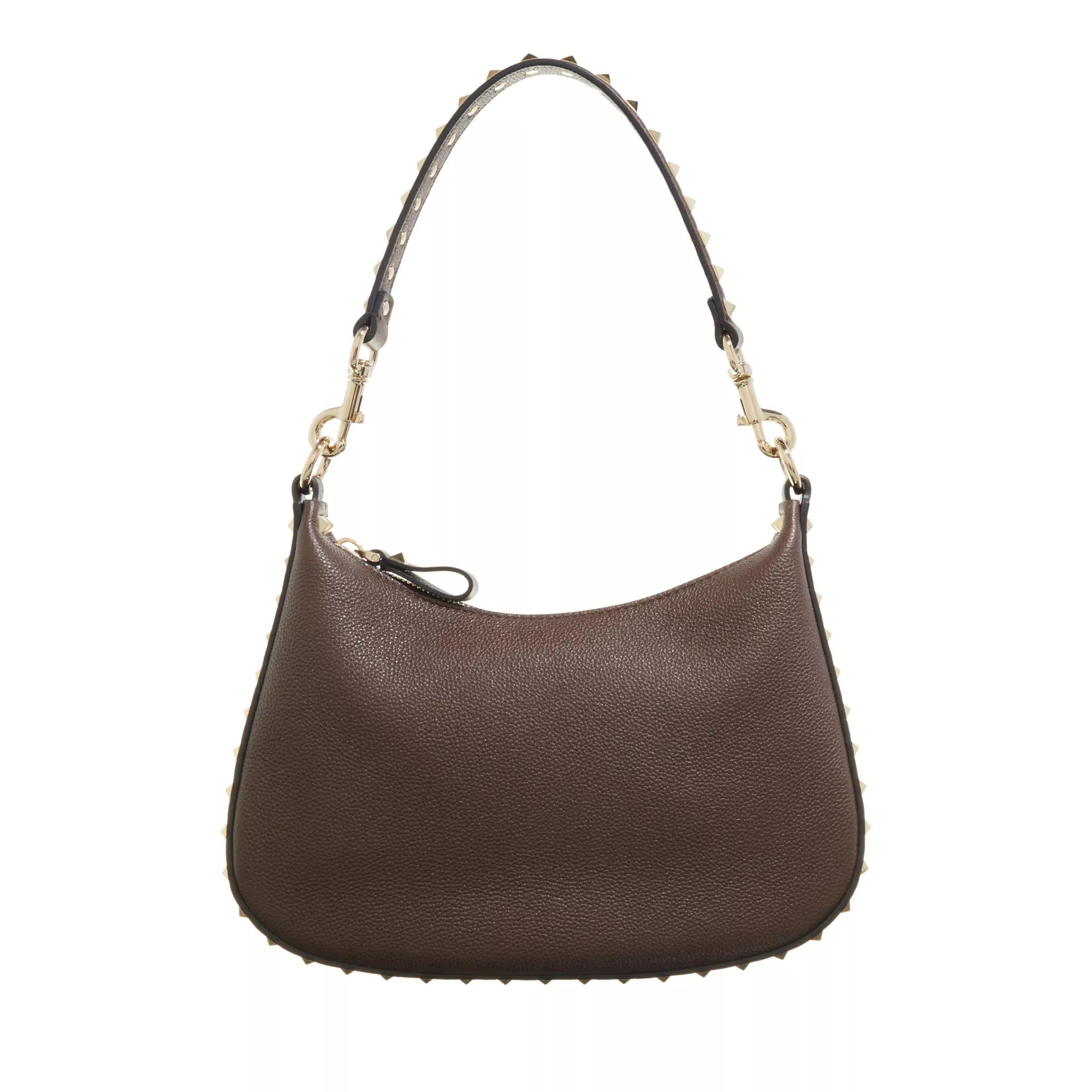 Valentino Garavani Small Hobo Rockstud Brown | Hobo Bag